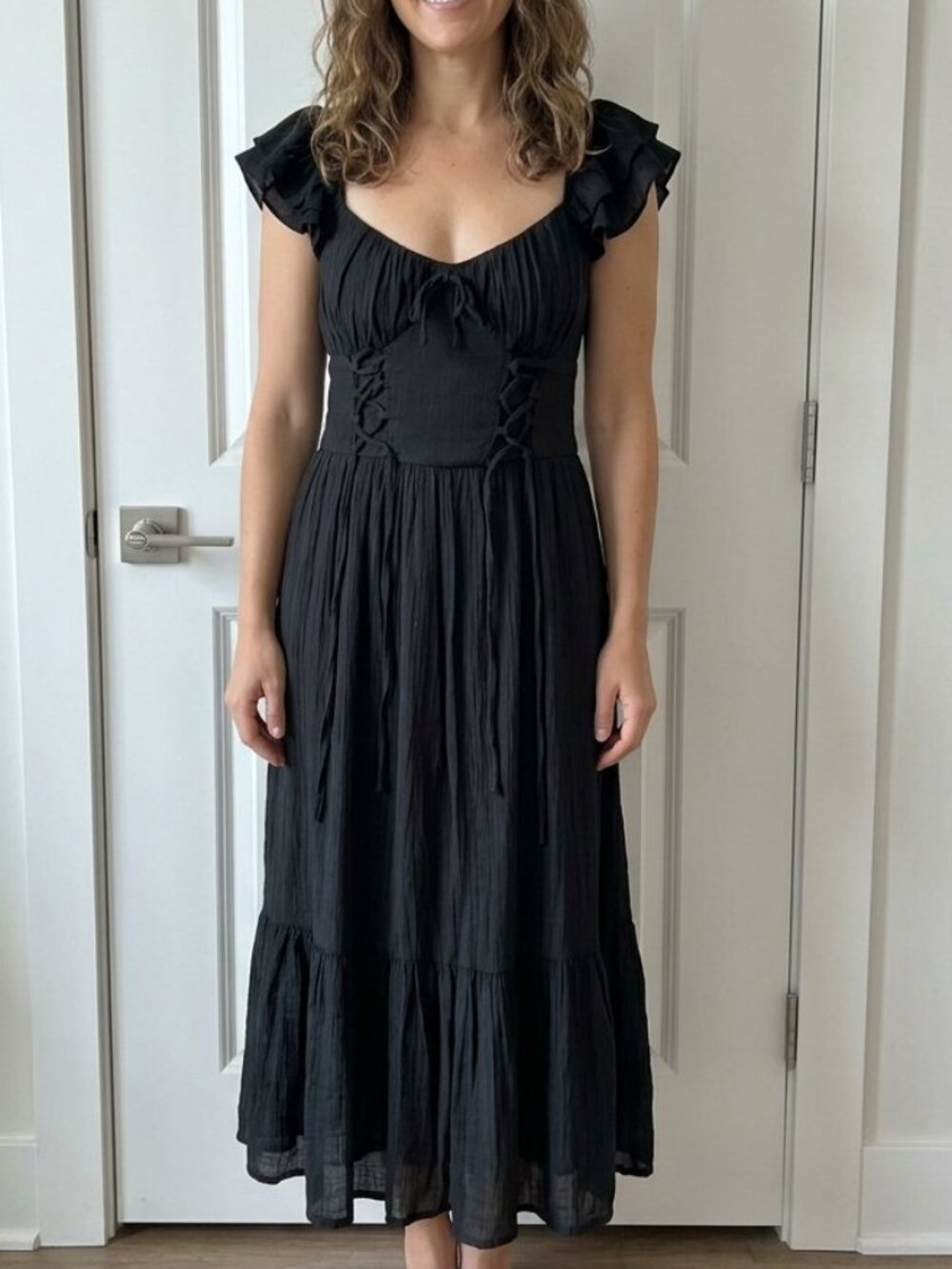 Ultra Cute and Flattering Maxi Dress - adjustable waist band